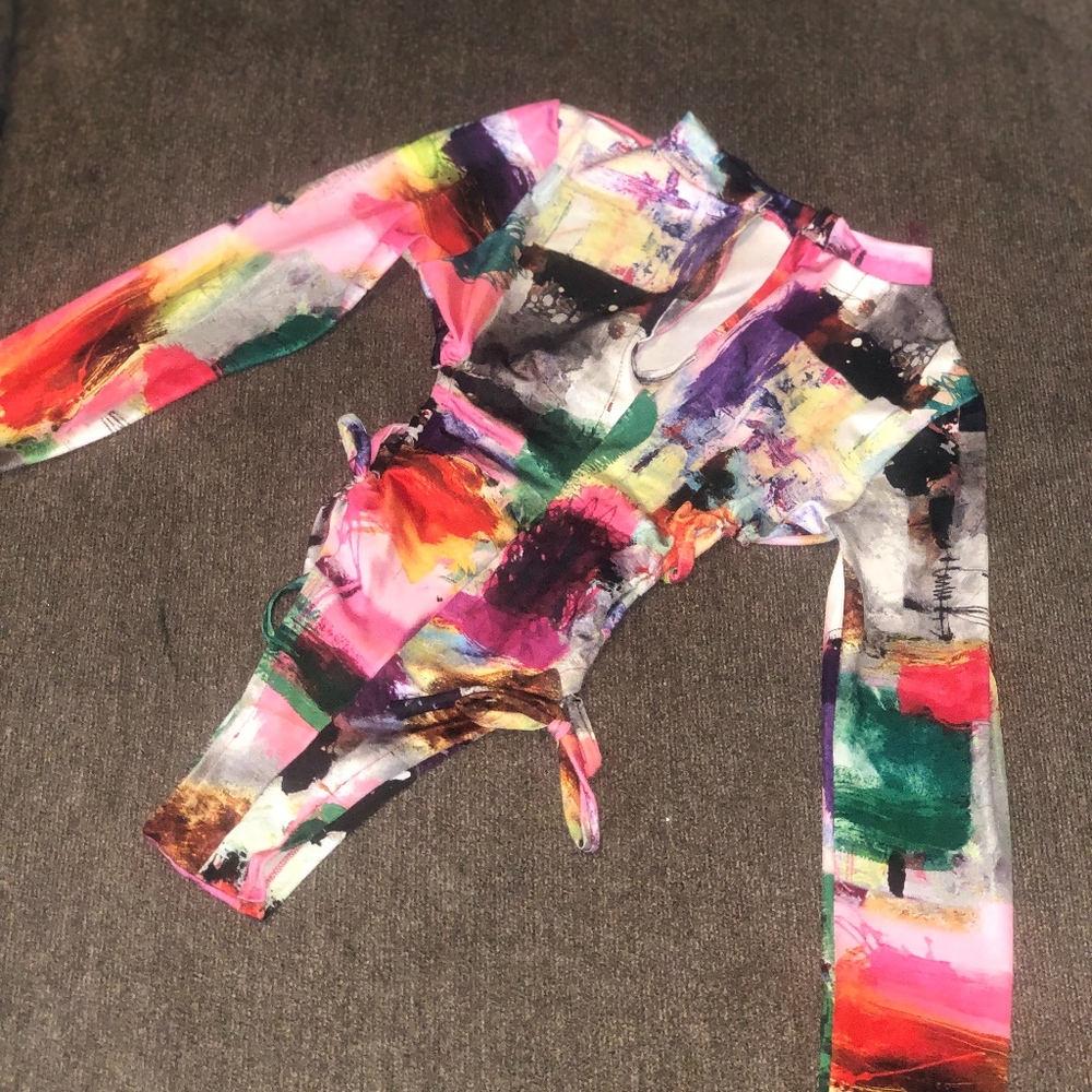 Long sleeve colorful one piece